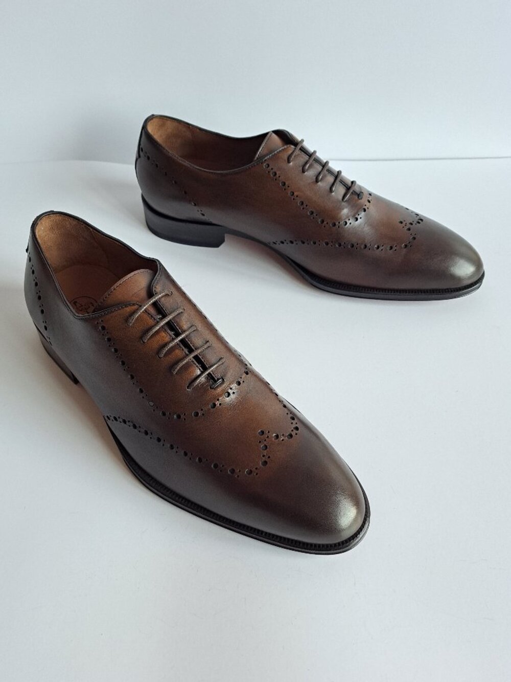 NEW Di Bianco Men's Brown Leather Dress Shoes Size 9.5